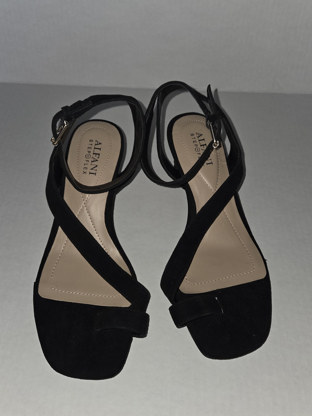 Alfani COREENA Black Suede Crisscross Ankle-Strap Sandals